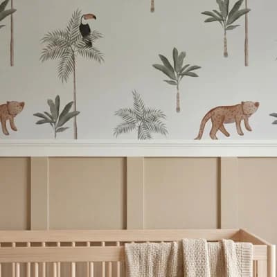 Eden Tropical Jungle Nursery Wallpaper — Green