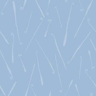 Scrolls 33' L x 20.5" W  Wallpaper Roll — Blue