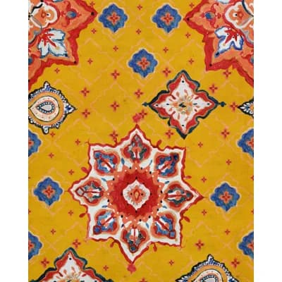 Tales of Maghreb Geometric Non-Pasted Matte Wallpaper Roll — Blue,Red,Yellow
