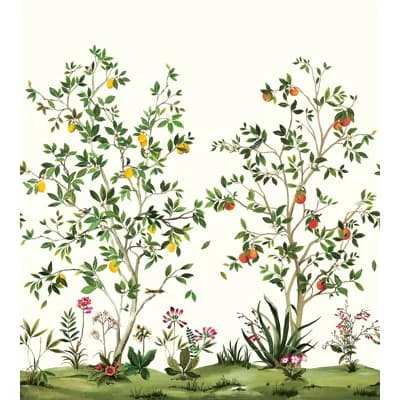 Turid Floral Non-Pasted Matte Wall Mural — Porcelain