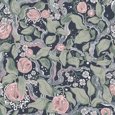 Floral Wallpaper Double Roll — Neutral,Pink