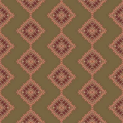 Desert Diamonds (Medium) | Intricate Geometric Wallpaper Double Roll — Brown,Green,Pink,Tan,Beige