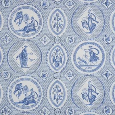 Schumacher x Jill Lasersohn Les Scenes Contemporaines Wallpaper — Blue