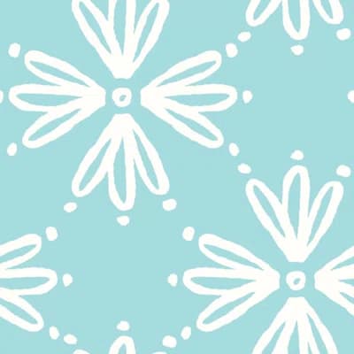 Petals 33' L x 20.5" W Wallpaper Roll — Blue