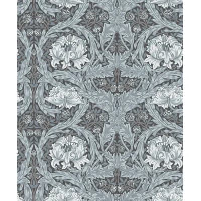 African Marigold Black Floral Wallpaper — Black