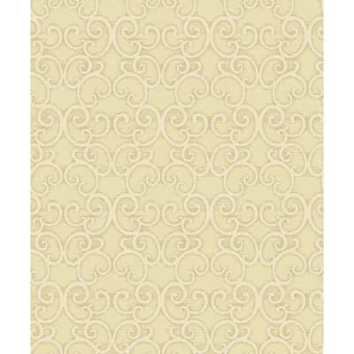 Antonina Vella Mixed Metals Abstract Non-Pasted Matte Wallpaper Double Roll — Cream,Gold