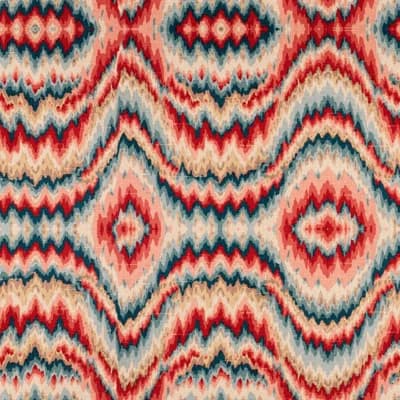 Nouvelle Pop Abstract Non-Pasted Satin and Matte Wallpaper Roll — Red,Blue,Taupe