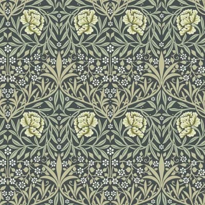 Oxford Union Sea Green Floral Vines Wallpaper — Green