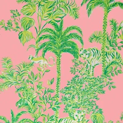 Lilly Pulitzer Tiger Queen Wallpaper — Aqua