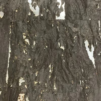 Elements-Cork Abstract Non-Pasted Metallic Wallpaper Roll — Silver,Black