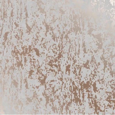 Milan Floral Vinyl Non-Pasted Metallic Wallpaper Roll — Grey,Rose Gold