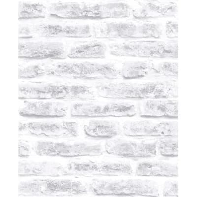 Brick Non-Pasted Wallpaper Roll — White