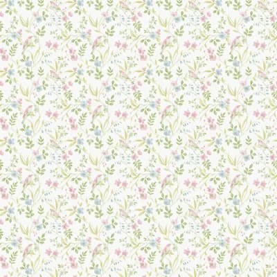 Miniatures 3 Collection Garden Bird Wallpaper Roll — Light Pink,Blue