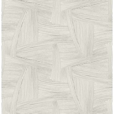 Reid Black Woven Geometric Wallpaper — Gray