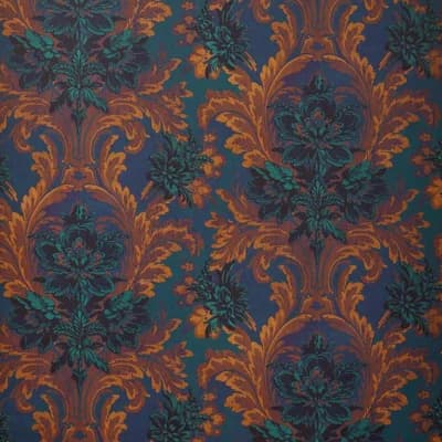 Amarantha 9.84' L x 70.8" W Wallpaper Roll — Navy,Gold,Brown