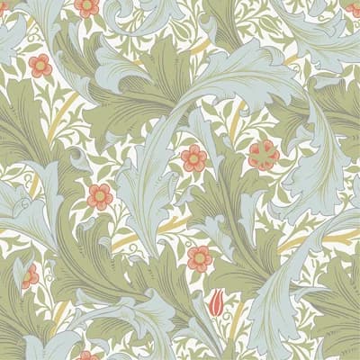 Granville Floral Non-Pasted Matte Wallpaper Roll — Olive