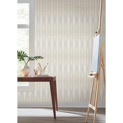 Striped Non-Pasted Matte Wallpaper Double Roll — Fog