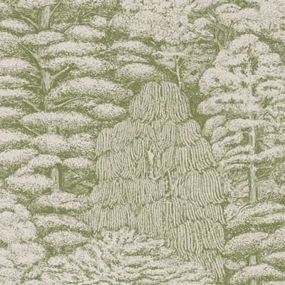 Woodland Toile Wallpaper — Cream,Green