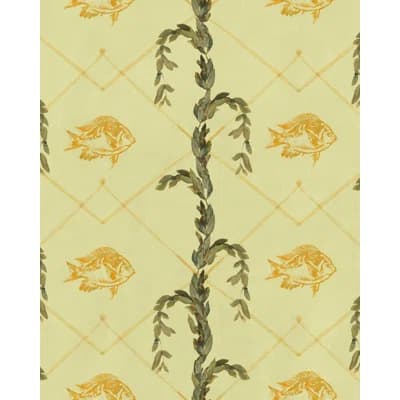 Satin and Matte Wallpaper Roll — Green;Yellow