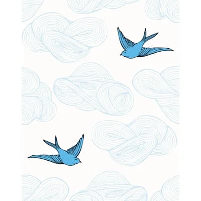 Daydream Wallpaper | Black / Traditional / Roll - 27" x 30' — French Blue
