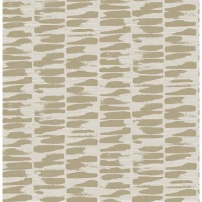 Myrtle Purple Abstract Stripe Wallpaper — Gold,White