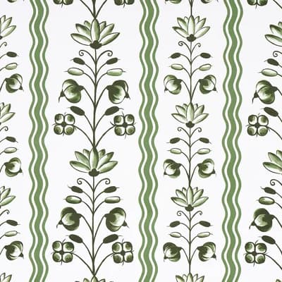 Schumacher x Marie-Anne Oudejans Delft Waves Wallpaper — Green