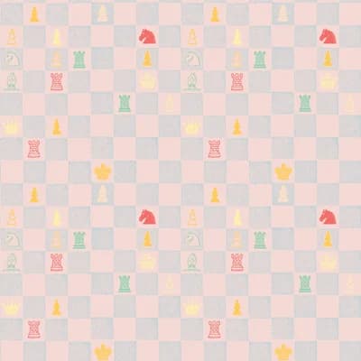 Chess 18' L x 24" W Peel and Stick Wallpaper Roll — Pink,Gray