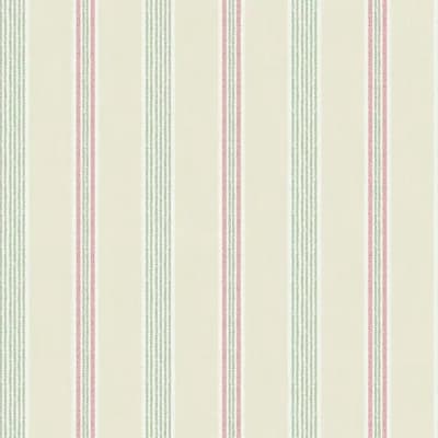 Cottage Chic Cottage Chic Multi Stripe EcoDeco Material 33' L x 21" W Wallpaper Roll — Pink,Green,Beige