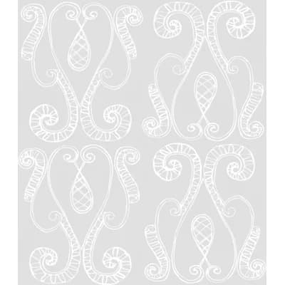 Susan Hable Damask Non-Pasted Satin Wallpaper by Susan Hable — Light Gray