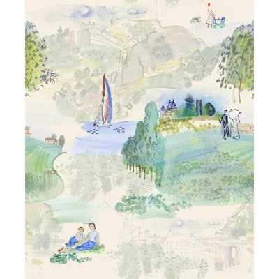 Reve De Paris 33' L x 20.5" W Wallpaper Roll — Green;Gray;Beige