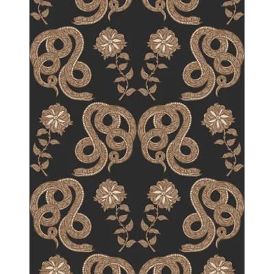 Serpentine Wallpaper | Traditional / Roll - 27" x 30' — Ebony