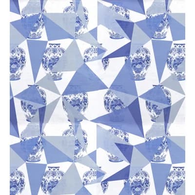 Royal Delft Abstract Non-Pasted Matte Wallpaper Roll — Blue,White