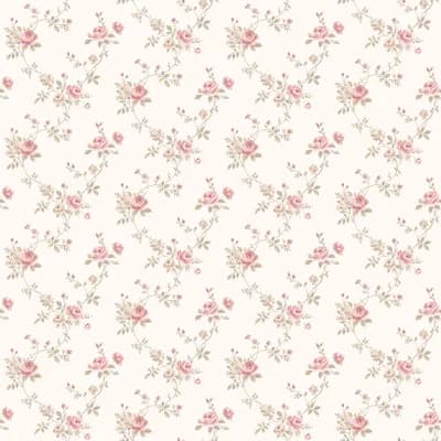Miniatures 3 Collection Multi Floral Trail Wallpaper Roll — Pale Pink,Pale Green,Ivory