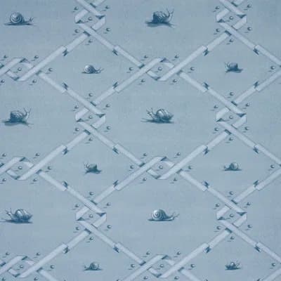 Schumacher x Charlap Hyman & Herrero / Pilar Almon Ouvrez Moi Wallpaper — Blue