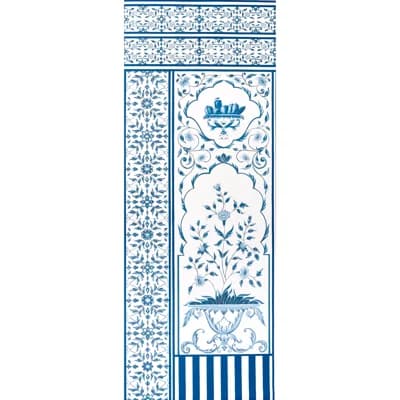 Schumacher x Marie-Anne Oudejans Mughal Garden Panel B — Blue