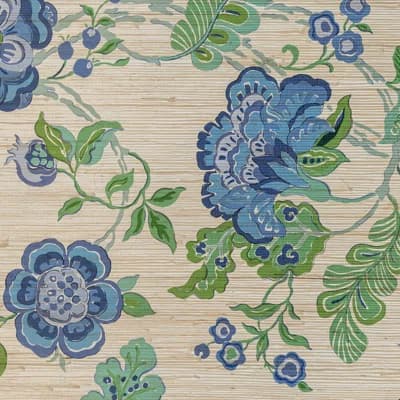 Somerset 3' L x 33.46" W Wallpaper Roll — Blue,Green,Beige