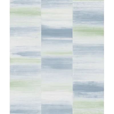 Special FX Glitter Block Design 33' L x 21" W Wallpaper Roll — Blue,Green,Silver