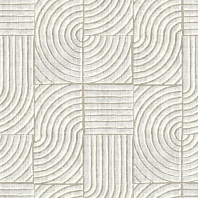 16.5' L x 20.5" W Geometric Peel and Stick Wallpaper Roll in Stone White — White;Beige