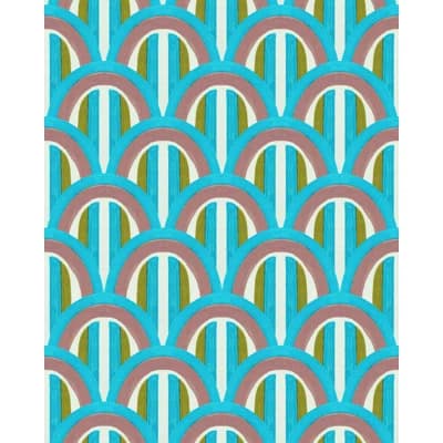 LA DOLCE VITA Wallpaper Roll — Blue,Green,Pink