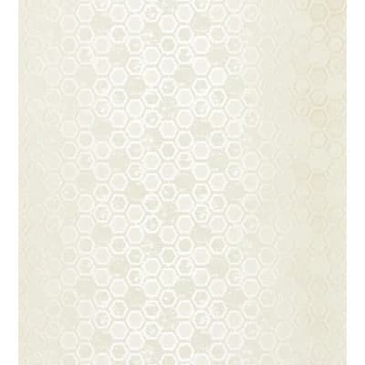 Hexagon Inspiration Geometric Fabric Matte Wallpaper Roll — Bone