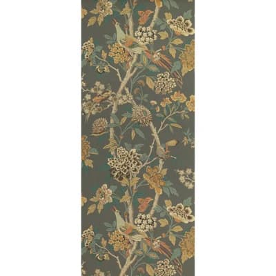 32.99' L x 27.56" W Smooth Wallpaper Roll — Charcoal,Sienna