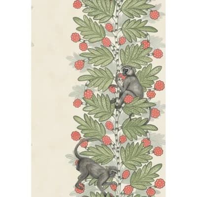 Ardmore Acacia 33' L x 20.5" W Wallpaper Roll — Green,Coral Berries