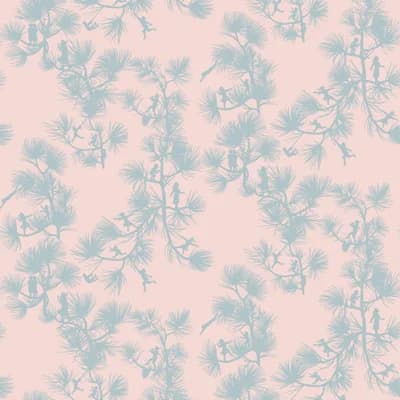 Fairy Forest Baby 10' L x 24" W Peel and Stick Wallpaper Roll — Baby Pink,Blue