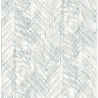 Bryant Blue Crosshatch Wallpaper — Blue