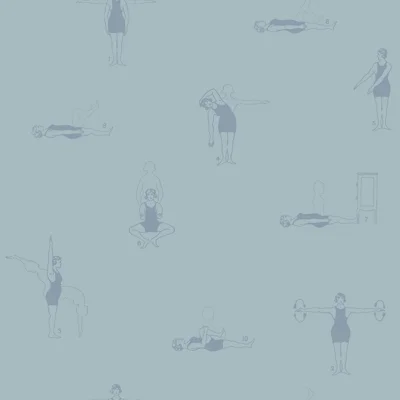Swim Exercise 33' L x 20.5" W Wallpaper Roll — Blue