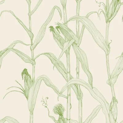 Corn Rows — Summer Green,Cream