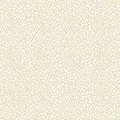 Metallic FX Crazed Geometric 33' L x 21" W Wallpaper Roll — Beige
