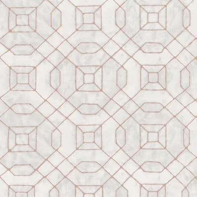 Metallic FX Geometric Design 33' L x 21" W Wallpaper Roll — Rose Gold