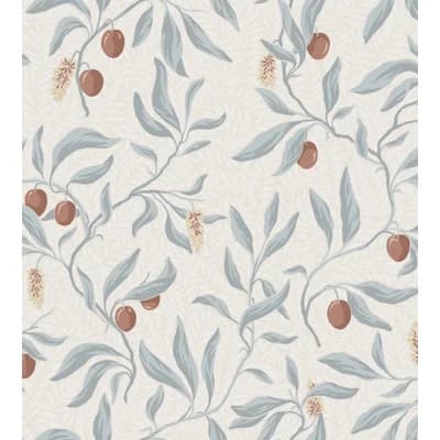 Vinnie Floral Matte Wallpaper Roll — Misty Blue