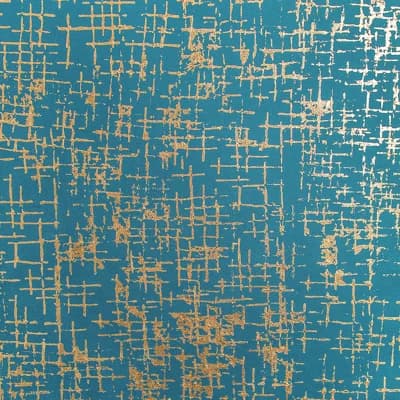 Jean Non-Pasted Metallic Wallpaper Roll — Teal